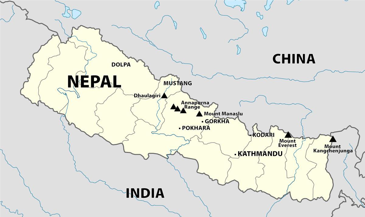 india, nepal de frontieră hartă