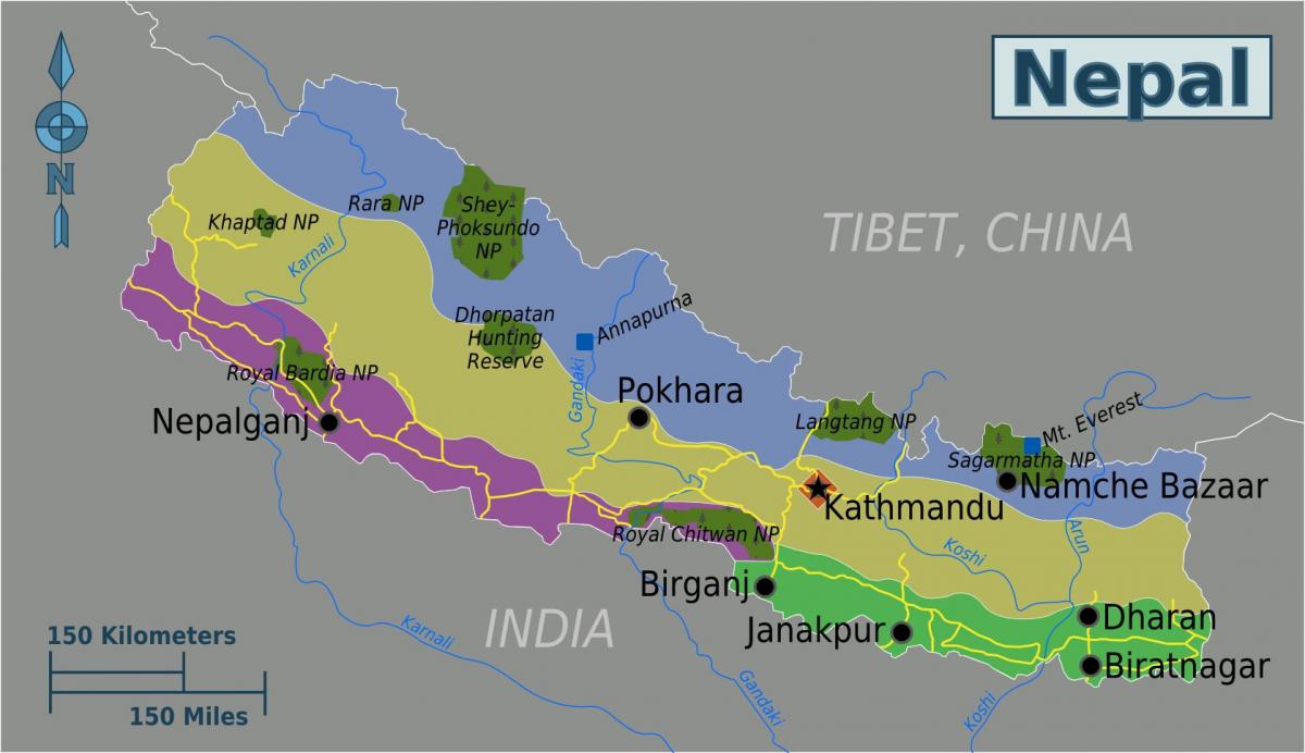 muntele everest, nepal hartă