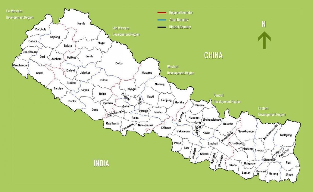 nepal atracții turistice hartă