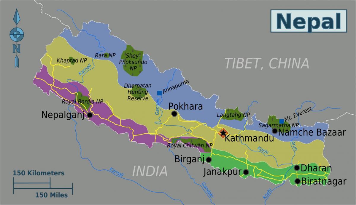 harta geografică din nepal