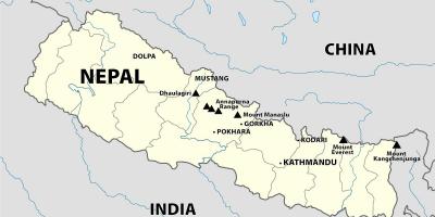 India, nepal de frontieră hartă