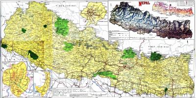 Rutiere hartă din nepal cu distanța