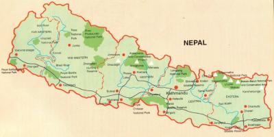 Nepal hartă turistică gratuit