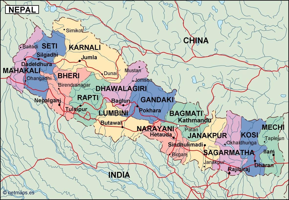 Harta digitală nepal