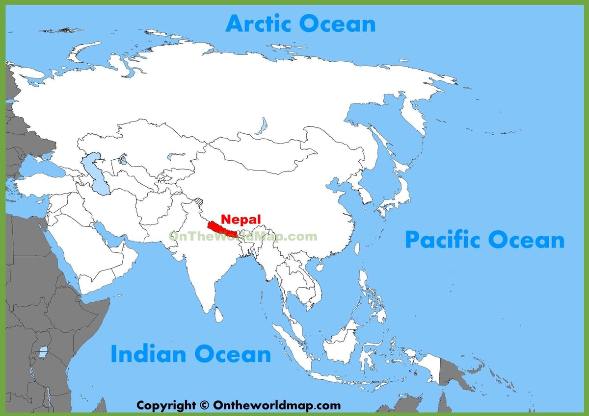 nepal în asia hartă