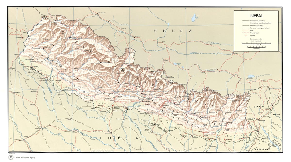 nepal tren harta rutelor