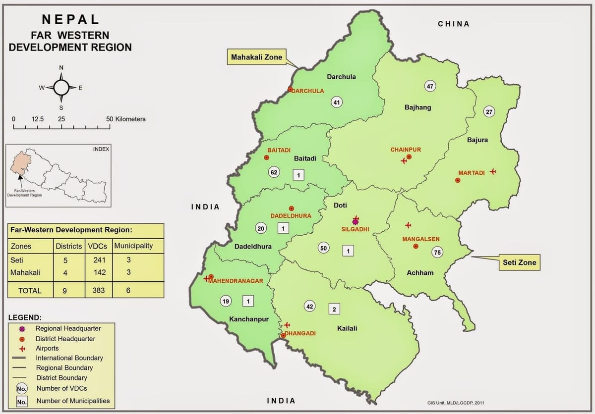 Harta de vest, nepal