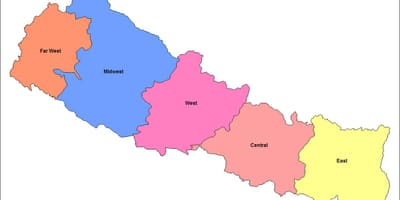 Harta est regiunea de dezvoltare din nepal