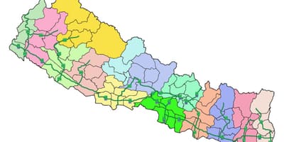 Harta nepal, cu autostrăzi majore