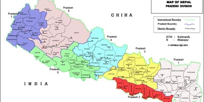 7 pradesh nepal hartă