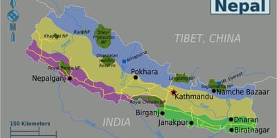 Harta geografică din nepal