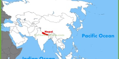 Nepal în asia hartă