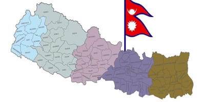 Harta nepal cu steagul