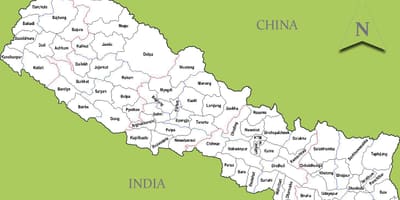 Nepal harta cu orase