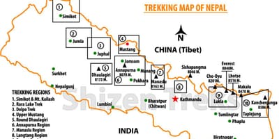 Nepal trek hartă